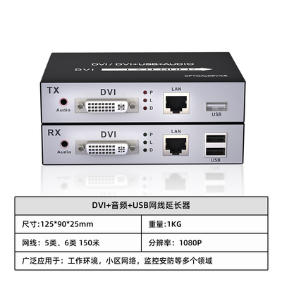 DVI+音频+USB网线延长器