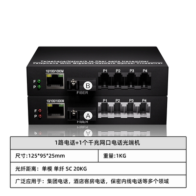 1路电话+1个千兆网口电话光端机