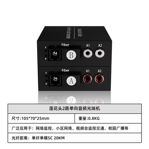 莲花头2路单向音频光端机