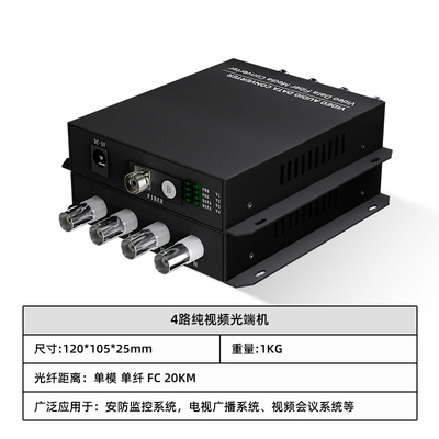4路纯视频光端机