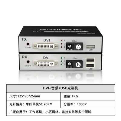 DVI+音频+USB光端机