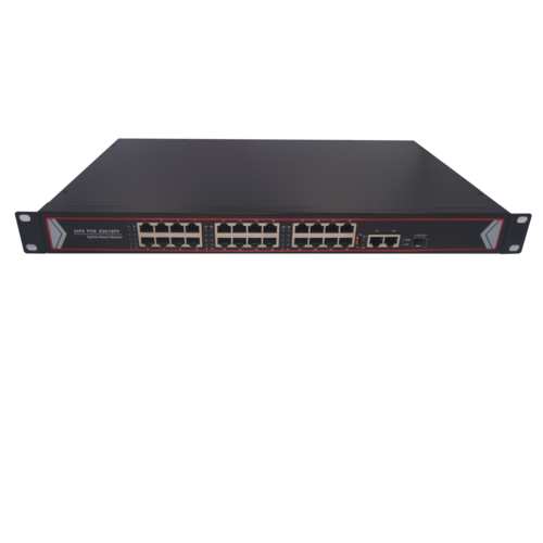 百兆24口POE+2个千兆网口+1千兆SFP光口交换机 机架式