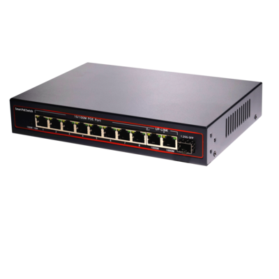 百兆8口POE+2个千兆网口+1千兆SFP光口交换机