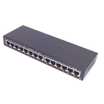 百兆12口POE+2网口交换机